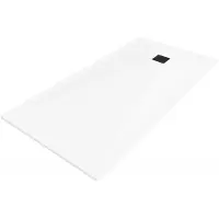 Mexen Stone+ rechthoekige composiet douchebak 200 x 100 , wit, zwarte afdekking - 44101020-B