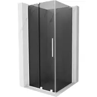 Mexen Velar L schuifdouchecabine 90 x 90 , grafiet, wit - 871-090-090-43-20