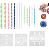 Typecat 16 stuks Mandala Dotting Tools voor het schilderen van rotsen Stencils Kit Ball Stylus Klei Beeldhouwen Carving