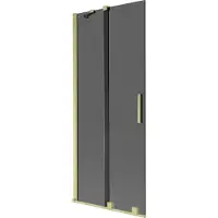 Mexen Velar badwand 2-delige schuifwand 80 x 150 , grafiet, goud geborsteld - 896-080-000-41-55