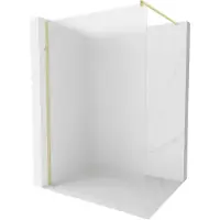 Mexen Kioto douchewand Walk-in 140 x 200 , ijsbloem 8 mm, goud geborsteld - 800-140-101-55-30