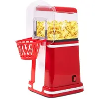 Melitt Popcornmachine, Hetelucht Popcorn Maker, Automatisch Botersnackapparaat voor Thuis, Keuken, Film, Kerst (VK)