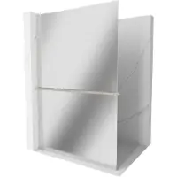 Mexen Kioto+ L douchewand met plank Walk-in 80 x 200 , spiegel, geborsteld nikkel - 800-080-123-97-50