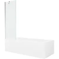 Mexen Vega rechthoekig bad 180 x 80 met ombouw en 1-delige scherm 60 , transparant, chroom - 550118080X9506000001