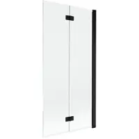 Mexen Mist badwand 2-delige rechts 90 x 150 , transparant, zwart - 8A9-090-002-70-00-P