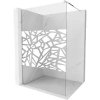 Mexen Kioto douchewand Walk-in 140 x 200 , wit patroon 8 mm, chroom - 800-140-101-01-85