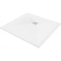 Mexen Stone+ composiet douchebak vierkant 80 x 80 , wit, witte afdekking - 44108080-W