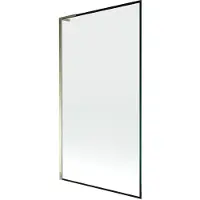 Mexen Next L badwand éénvleugelig 100 x 150 , zwarte rand, goud - 895-100-000-03-70-50
