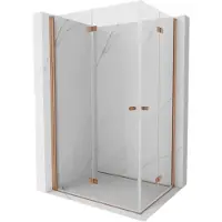 Mexen Mist-F Duo vouwdeur douchecabine links 110 x 75 , transparant, geborsteld koper - 8A6-110L-075P-65-00