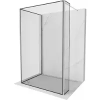 Mexen Kioto douchewand Walk-in 130 x 100 x 30 , zwart frame, chroom - 800-130-100-221-01-70-030