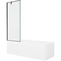 Mexen Cubik rechthoekig bad 170 x 70 met ombouw en 1-deurs scherm 70 , zwart patroon - 550317070X9507007070