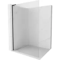 Mexen Kioto L douchewand Walk-in 110 x 200 , gestreept, zwart - 800-110-103-70-09
