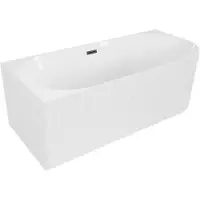 Mexen Gia vrijstaande hoekbad geribbeld links 170 x 80 , wit glans, zwarte overloop - 52701708000L-70