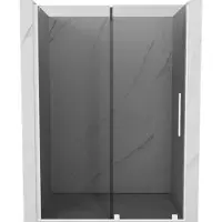 Mexen Velar schuifbare douchedeur 140 , grafiet, wit - 871-140-000-41-20