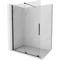 Mexen Velar schuifbare douchewand Walk-in 160 x 200 , transparant 8 mm, zwart - 871-160-000-03-70