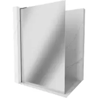 Mexen Kioto L douchewand Walk-in 120 x 200 , spiegel, geborsteld kanongrijs - 800-120-103-66-50