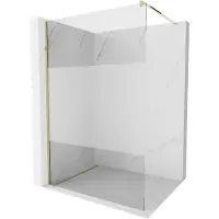 Mexen Kioto douchescherm Walk-in 80 x 200 , transparant/mat 8 mm, goud - 800-080-101-50-35