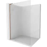 Mexen Kioto L douchewand Walk-in 110 x 200 , strepen, roze goud - 800-110-103-60-09