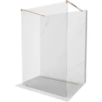 Mexen Kioto vrijstaande douchewand 155 x 200 , transparant 8 mm, roze goud - 800-155-002-60-00