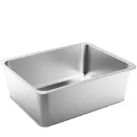 Torribaly Kattenbak van roestvrij staal, 17,5 x 13,5 6 inch, geurbestendige pan, N
