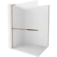 Mexen Kioto+ L douchewand met plank Walk-in 70 x 200 , matglas, roze goud - 800-070-123-60-30