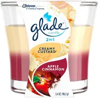 Glade Candle Jar Luchtverfrisser 2in1 Sheer Vanilla Embrace & Appelkaneel 3,4 oz