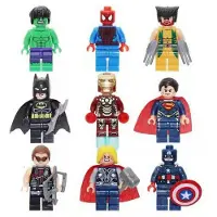 MaxPower 9 STKS/SET Superheld Batman Hulk Minifiguren Bouwsteenspeelgoed GIFT