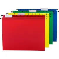 Smead Poly Hangmap, 1/5-Cut Tab, A4-formaat, Assorted Primaire Kleuren, 12 per Verpakking (64026)