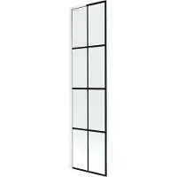 Mexen Next L badwand scherm 1-deurs 50 x 150 , zwarte raster, wit - 895-050-000-03-77-20