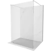 Mexen Kioto vrijstaande douchewand 110 x 200 , transparant 8 mm, geborsteld nikkel - 800-110-002-97-00