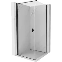 Mexen Mist-B douchecabine met openslaande deuren 100 x 100 , transparant, zwart - 8A2T-100-100-70-00