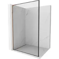 Mexen Kioto L douchewand Walk-in 120 x 200 , zwart frame, roze goud - 800-120-103-60-70