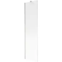 Mexen Next badscherm 1-deurs 50 x 150 , strepen, geborsteld nikkel - 895-050-000-00-09-97