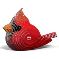 Eugy 3D Puzzel Vogel Kardinaal - Duurzaam kartonnen dieren speelgoed