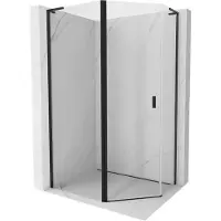 Mexen Mist L asyetrische vijfhoekige douchecabine met scharnierdeur 100 x 80 , transparant, zwart - 8A8L-100-080-70-00