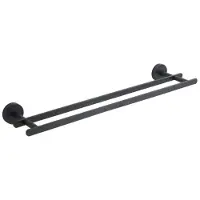Mexen Loft dubbele handdoekhouder, zwart - 7012625-70