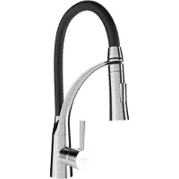 Mexen Aster keukenkraan, chroom/zwart - 73450-07