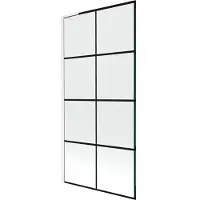 Mexen Next L badwand 1-delig 90 x 150 , zwart rooster, wit - 895-090-000-03-77-20