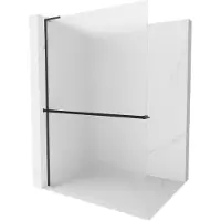 Mexen Kioto+ L douchewand met plank Walk-in 90 x 200 , ijs, zwart - 800-090-123-70-30