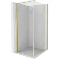 Mexen Mist-B draaideur douchecabine 85 x 85 , transparant, gepolijst goud - 8A2T-085-085-55-00