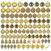 Springos Kerstballen | 100 Stuks | Goud Tinten | Onbreekbaar