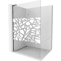 Mexen Kioto L Douchewand Walk-in 70 x 200 , wit patroon, zwart - 800-070-103-70-85