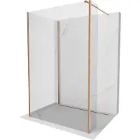 Mexen Kioto douchewand Walk-in 120 x 110 x 40 , transparant, geborsteld koper - 800-120-110-221-65-00-040