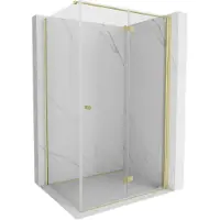 Mexen Mist-F opvouwbare douchecabine rechts 85 x 95 , transparant, goud geborsteld - 8A6T-085-095-55-00-P