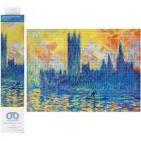 Diamond Dotz Diamond Painting Volwassenen - Ronde Steentjes - Volledig Pakket - Hobby - - DD10.038 - Londen parlement in de winter (Monet) 46 x 41cm