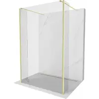 Mexen Kioto vrijstaande douchewand 120 x 30 x 30 , transparant, goud geborsteld - 800-120-030-222-55-00-030