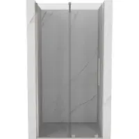 Mexen Velar schuifdeuren douche 100 , transparant, geborsteld nikkel - 871-100-000-01-97