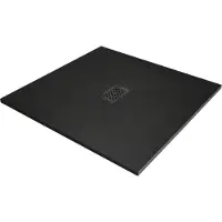 Mexen Hugo vierkante douchebak SMC 100 x 100 , zwart, zwarte afdekplaat - 42701010-B