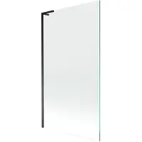 Mexen Next L badwand enkel paneel 100 x 150 , transparant, zwart - 895-100-000-03-00-70
