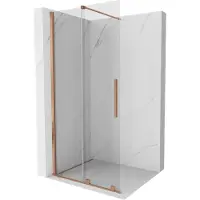 Mexen Velar schuifbare douchewand Walk-in 75 x 200 , transparant 8 mm, geborsteld koper - 871-075-000-03-65
